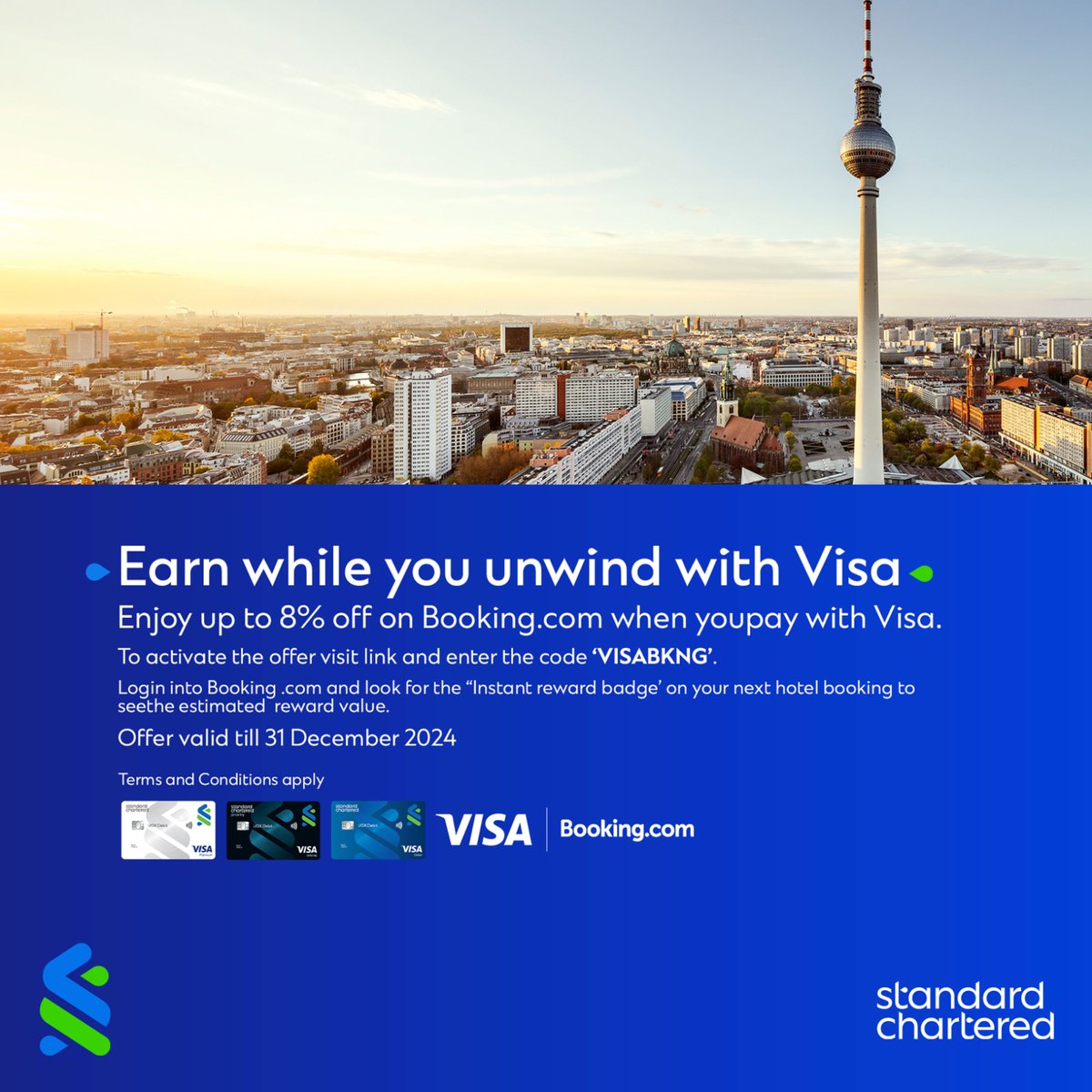 Travelling just got more rewarding with Visa! Simply use code VISABNKG on Booking.com and enjoy up to 8% off your accommodations. Pack your bags and let the savings begin! #TravelMoreWithVisa #HereForGood