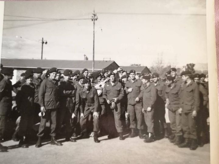 CAPTION READS:

Hi Guys. June 1971 1SAI Oudtshoorn B Company. Recently completed our basic training and just returned from an exhausting republic day celebration in Cape Town. This pic was taken just before our departure to 2SAI in Walvis Bay. It would be great to hear someone…