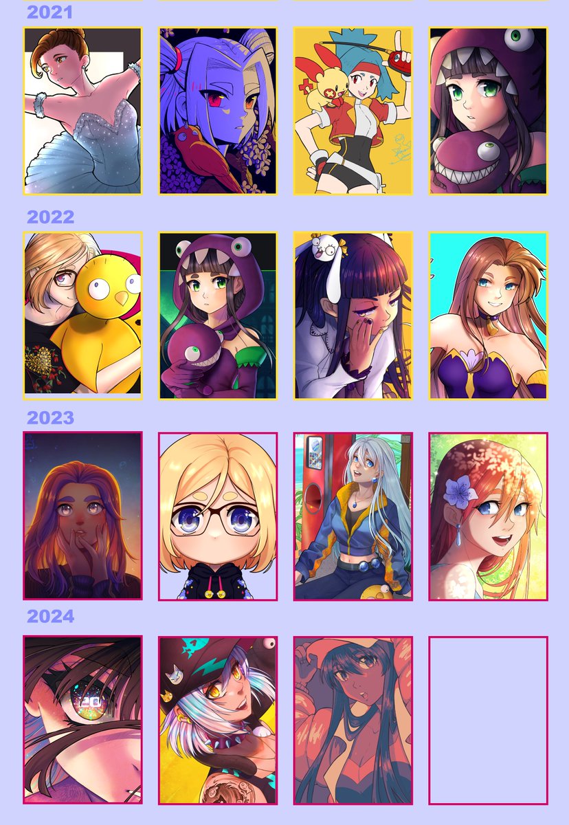 LRDSocks's tweet image. I actually keep an on going timeline of my art back from the days of DeviantArt. I've kept up with it all this time, just editing the style ✨occasionally.
This is 2008-2024