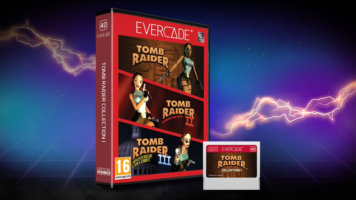 Pre-orders open tomorrow for the biggest Evercade cart yet! Tomb Raider Collection 1 includes Tomb Raider, Tomb Raider II and Tomb Raider III on one physical cartridge! @TombRaider evercade.co.uk/cartridges/tom…