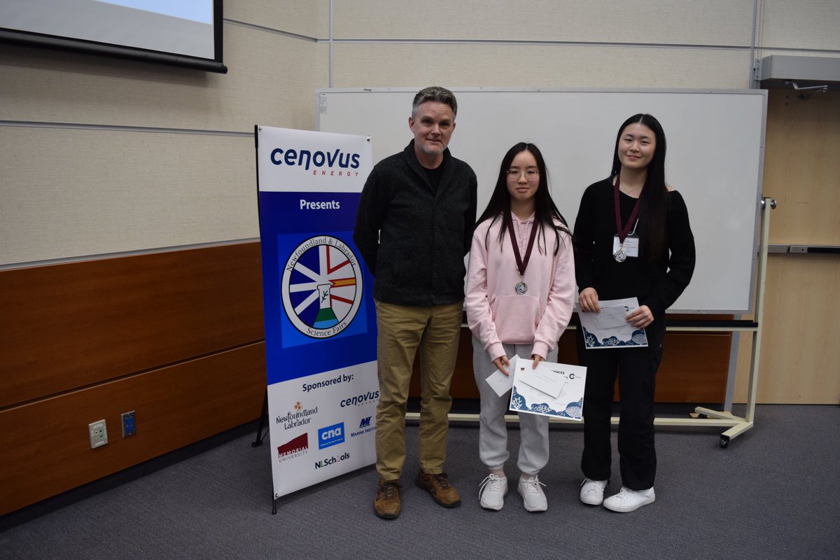 This years @munocean award 2024 for the best project related to ocean sciences was Melody Tang and Lucia Chen – @SPJHPythons – The Effect of Masks on Marine Microplastic Pollution

@MemorialUSci @cenovus @EDU_GovNL @NLSchoolsCA