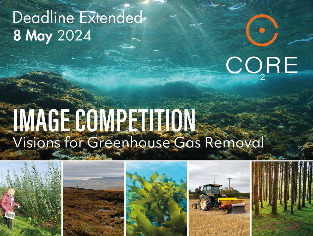 DEADLINE EXTENDED! ENTER BY NOON ON 8 MAY 2024. WIN PRIZES FROM £50 to £400! (See our website for info) @CO2REhub is holding a greenhouse gas removal image competition! 📸Find out more at: co2re.org/community/imag…