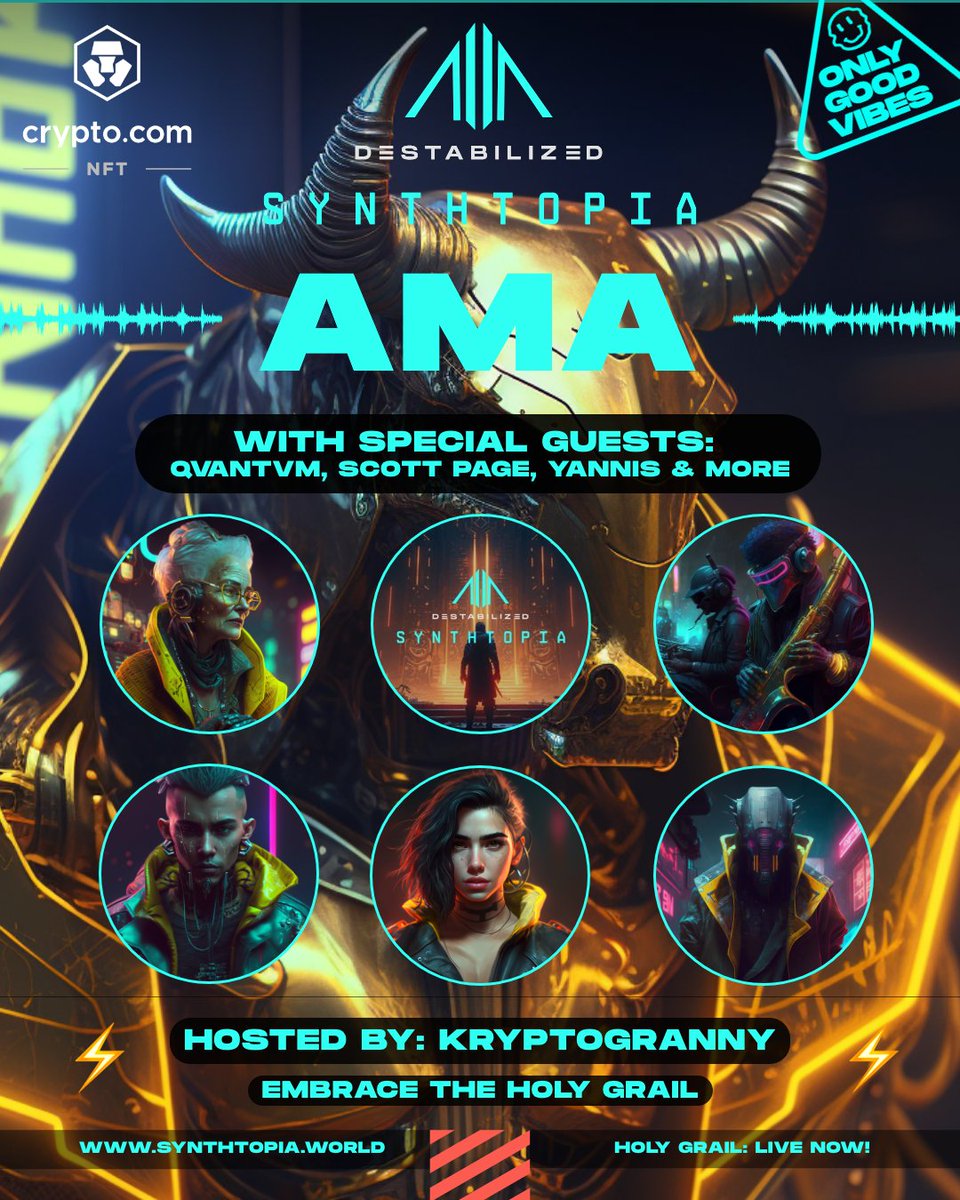 🚀 SYNTHTOPIA #AMA Transmission ⚡️ 🚨 Mark your calendars for Tuesday, 30th at 1PM EST. 🎤 Our Upcoming AMA will be hosted by the incomparable @KryptoGranny, the global Crypto ambassador. She brings an energizing presence to her team, fostering engagement and team spirit. Anita…