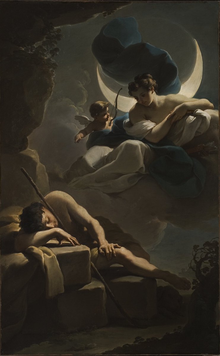 Ubaldo Gandolfi’nin “Selene and Endymion” adlı tablosu. (1775)

Tablo, Ay tanrıçası Selene ile çoban Endymion’un aşk hikayesini anlatmaktadır. Latmos Dağları’nda yaşayan Endymion, kayalar arasında sürülerini otlatıp Bafa Gölü’nün kenarında dinlenir, bir yandan da kavalını çalar.