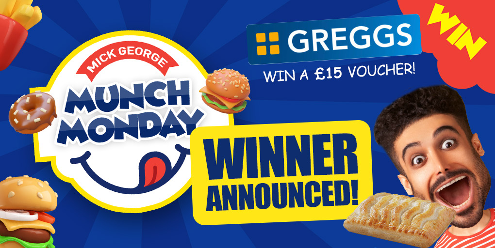🎉We have a winner! 👐Congratulations to Mark Lawler, you've won a £15 Greggs Gift Card! 🤝Thanks for playing everyone, see you next week for another Munch Monday!