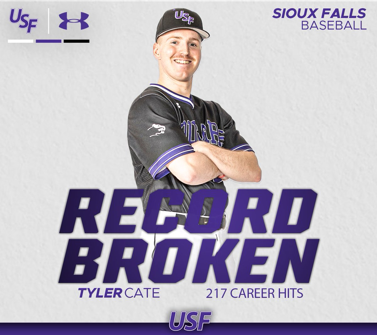 🚨RECORD BROKEN🚨

<a href="/tylercate27/">Tyler Cate</a> has broken the USF All-Time Hits Record!

#GoCoo🐾