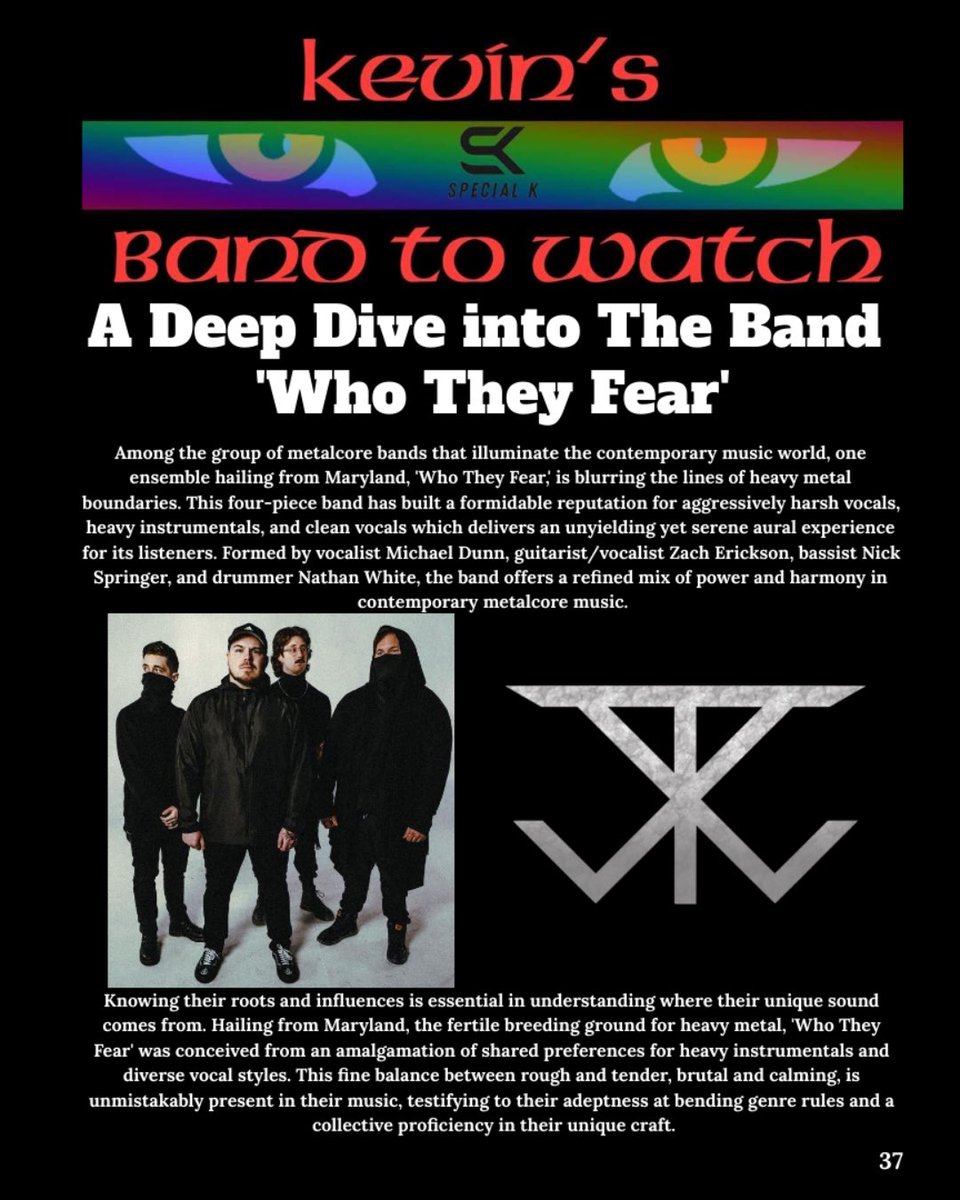 Our April issue of The Sound 228 Magazine includes a feature article on emerging Maryland metalcore act, @WhoTheyFearBand. Author Kevin Harris explores how pushing boundaries, harmonious extremes, and stirring creativity weave a glorious web of sound. thesound228.com/magazine