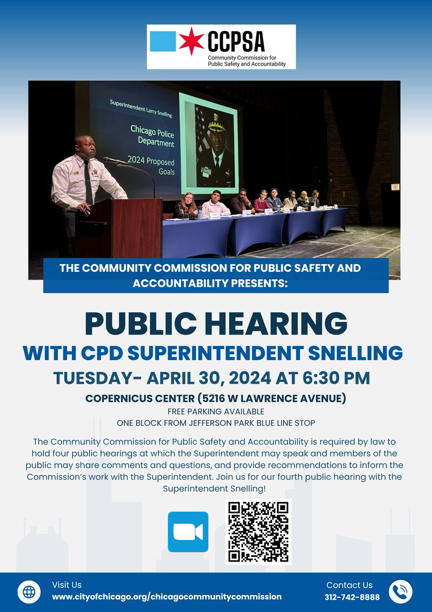 Join us for our last public hearing with Superintendent Snelling TOMORROW- April 30th at the Copernicus Center! Share comments, ask questions, and provide recommendations to inform the Commission's work with the Superintendent. Tune in virtually here: rb.gy/3g36p0