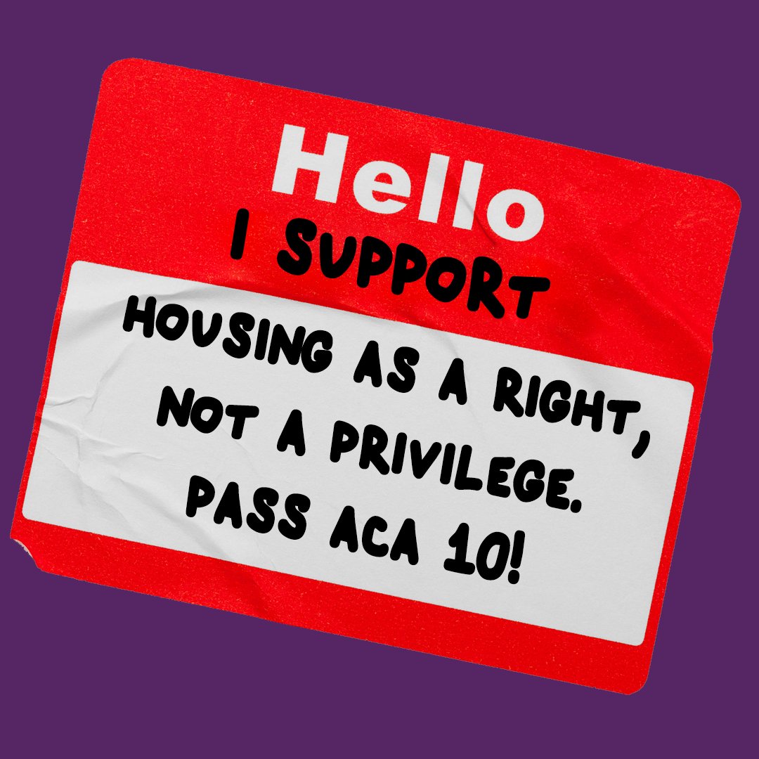 We're calling on lawmakers to support the #RightToHousing. #ACA10 will recognize that every Californian has the fundamental human right to adequate housing. Support this bill: action.aclu.org/send-message/c… #RightToHousing #ACLULobbyDay2024