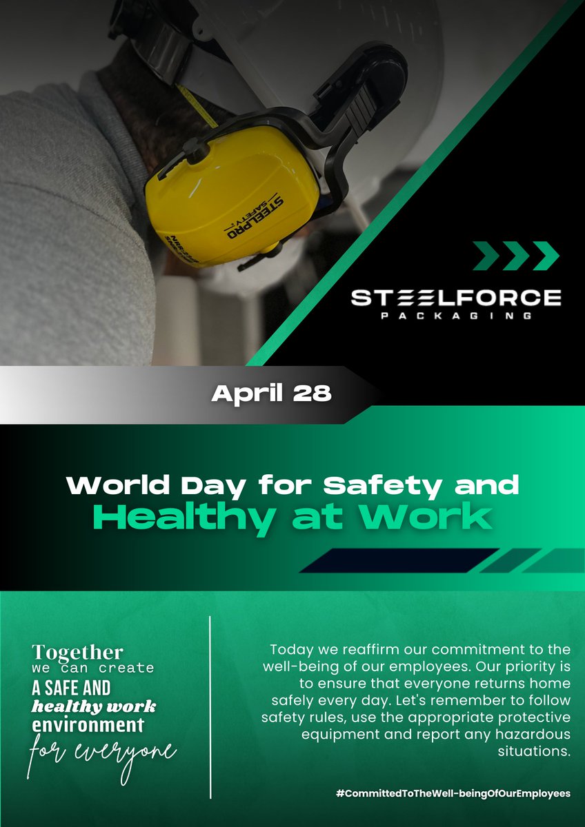 April 28 - World Day for Safety and Healthy at Work 👷‍♂️ 'Together we can create a safe and healthy work environment for everyone'