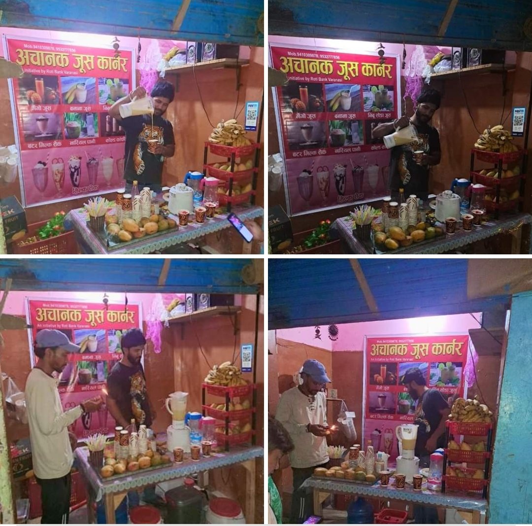 Another initiative of #Roti_Bank_Varanasi, after #Fast_Food, suddenly in view of the heavy heat, #Juice_Corner was also started near Gabi intersection.