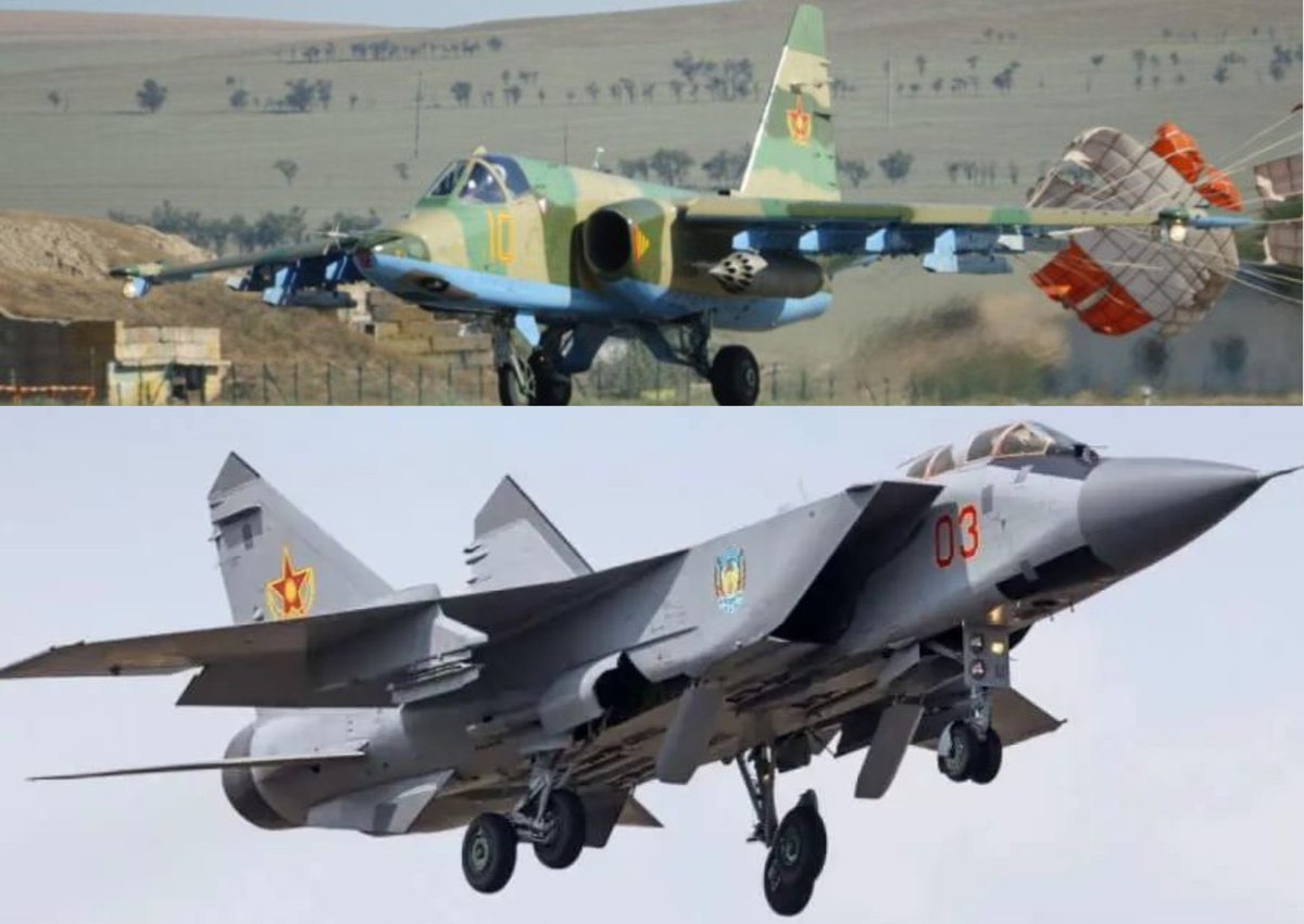 • الولايات المتحدة 🇺🇸 تشتري 81 طائرة مقاتلة من الحقبة السوفيتية من كازاخستان 🇰🇿، من المحتمل أن يتم تسليمها إلى أوكرانيا 🇺🇦 • المقاتلات والقاذفات هي MiG-31 وMiG-27 وMiG-29 وSu-24 التي تم تصنيعها خلال توترات حقبة الحرب الباردة في السبعينيات والثمانينيات