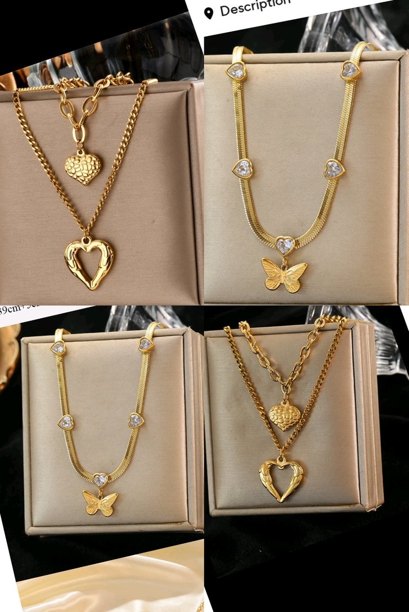 For #sale @ #YCCOCollections:#butterfly & #5 #tiny #crystalhearts,#nonfade #necklace:12,000naira & #doublelayer ,#doublelove,#nonfade #necklace :12,000 naira. #lasts for #years

#lagosaccessoriesstore 
#lagosjewelrystore 
#lagosjewelryseller 
#lagosjewelryshop
#lagosjewelryvendor