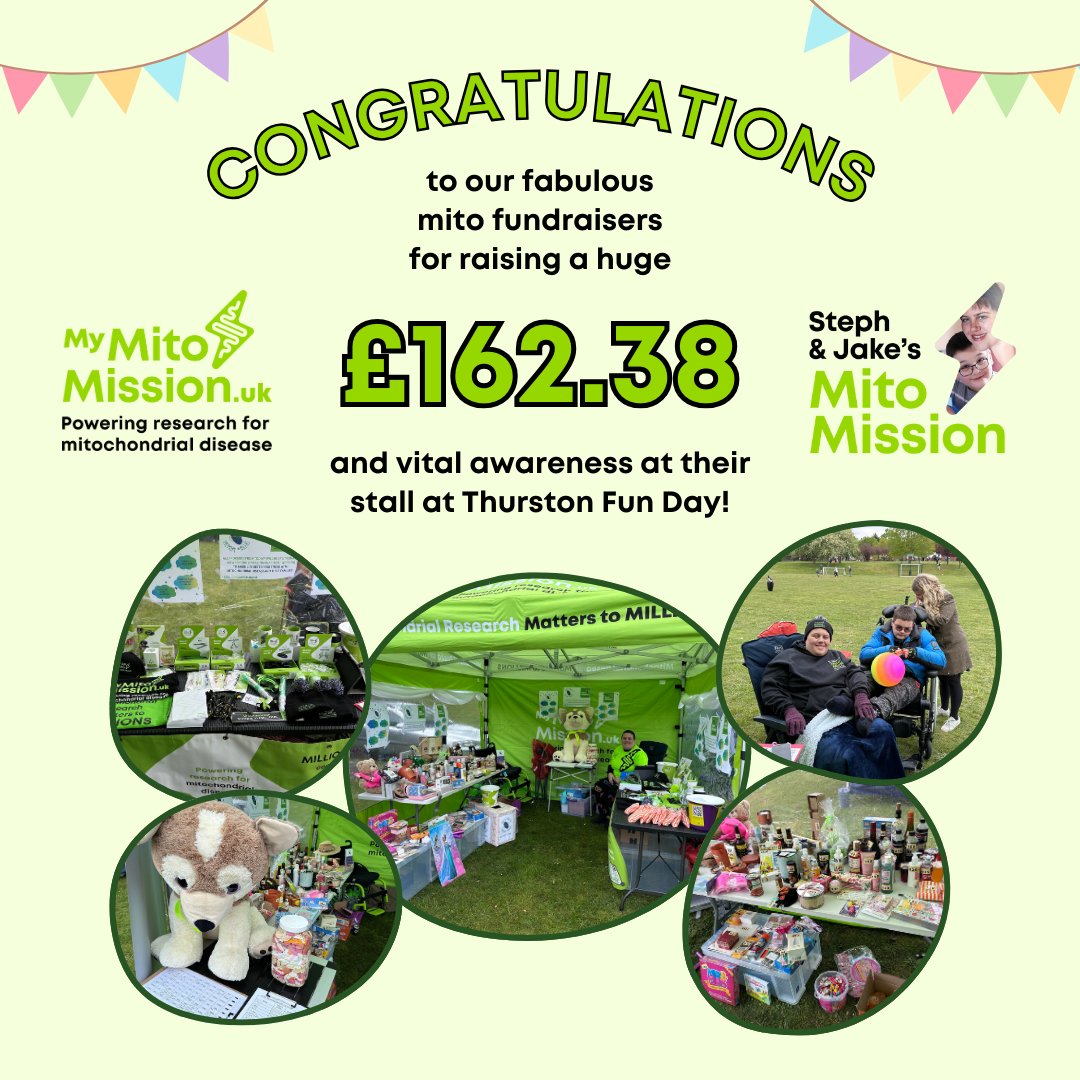 A huge congratulations to Steph and Jake's Mito Mission for raising vital awareness and funds at a local fun day event! 🎪

#charityfundraising #smallcharity #supportlocal #fundraising #mitoaware #mitoawareness #mitochondrialdisease #charityevent #thurston #thurstonfunday