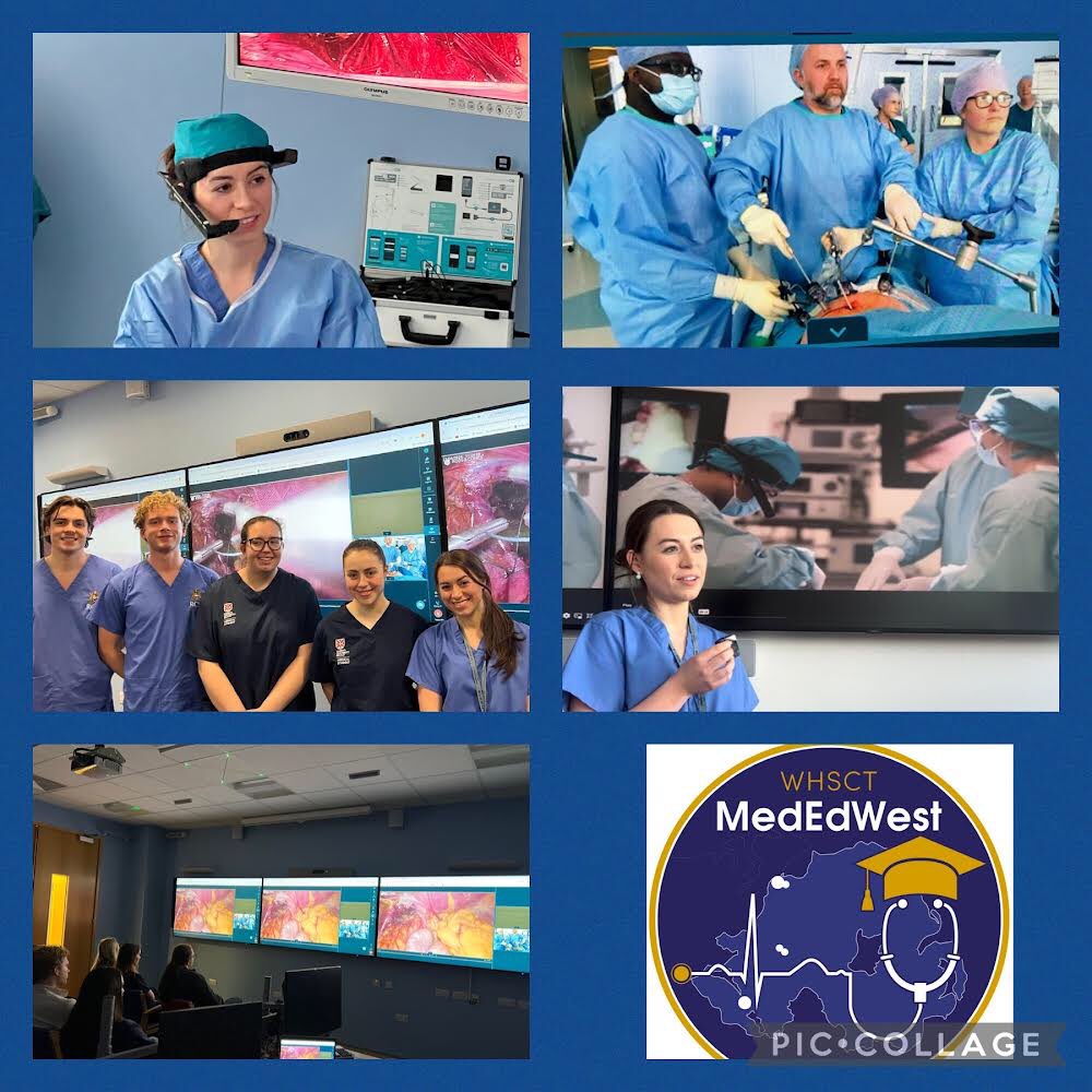 #MedEdWest SWAH welcomed Smart Glasses technology by @RodsCones1 This new and innovative technology livestreamed to @QUBMedEd students and @RCSLIrl watching real time surgery coordinated by @mmonaghan07 , Mr Michael Mullan & @GKettyle @WesternHSCTrust @NAMEMUK