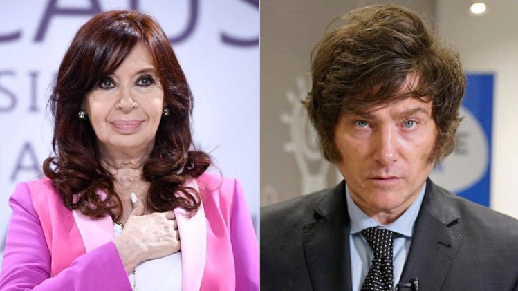 💥 Javier Milei: 'Sería maravilloso enfrentar a Cristina Kirchner en 2027'. ¿A quién elegirás en un posible ballotage? 🤔🤔 1- CRISTINA KIRCHNER 🔵 2- JAVIER MILEI 🟣