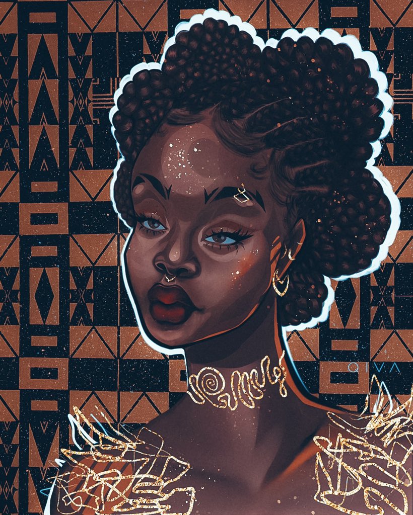 Finally done with this piece!🤩 She’s beautiful, she’s so preettyy!😍 She’s black! And she’s Nigerian!😻🥰🤎🇳🇬✨