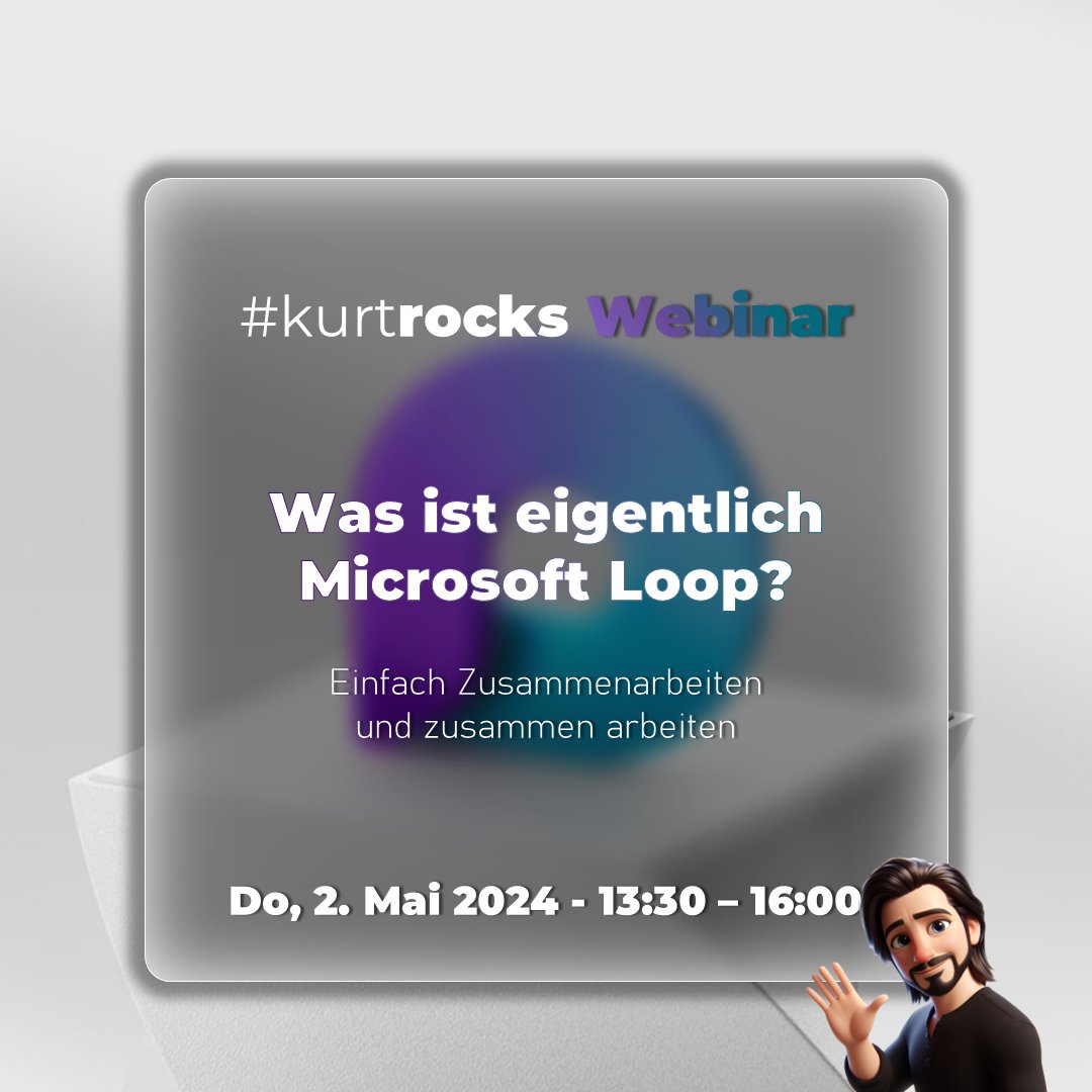 Was ist eigentlich #MicrosoftLoop?
Probiere mit mir das am Do, 2. Mai gemeinsam aus...

events.teams.microsoft.com/event/21839d03…

#Webinar #kurtrocks #Loop #Microsoft