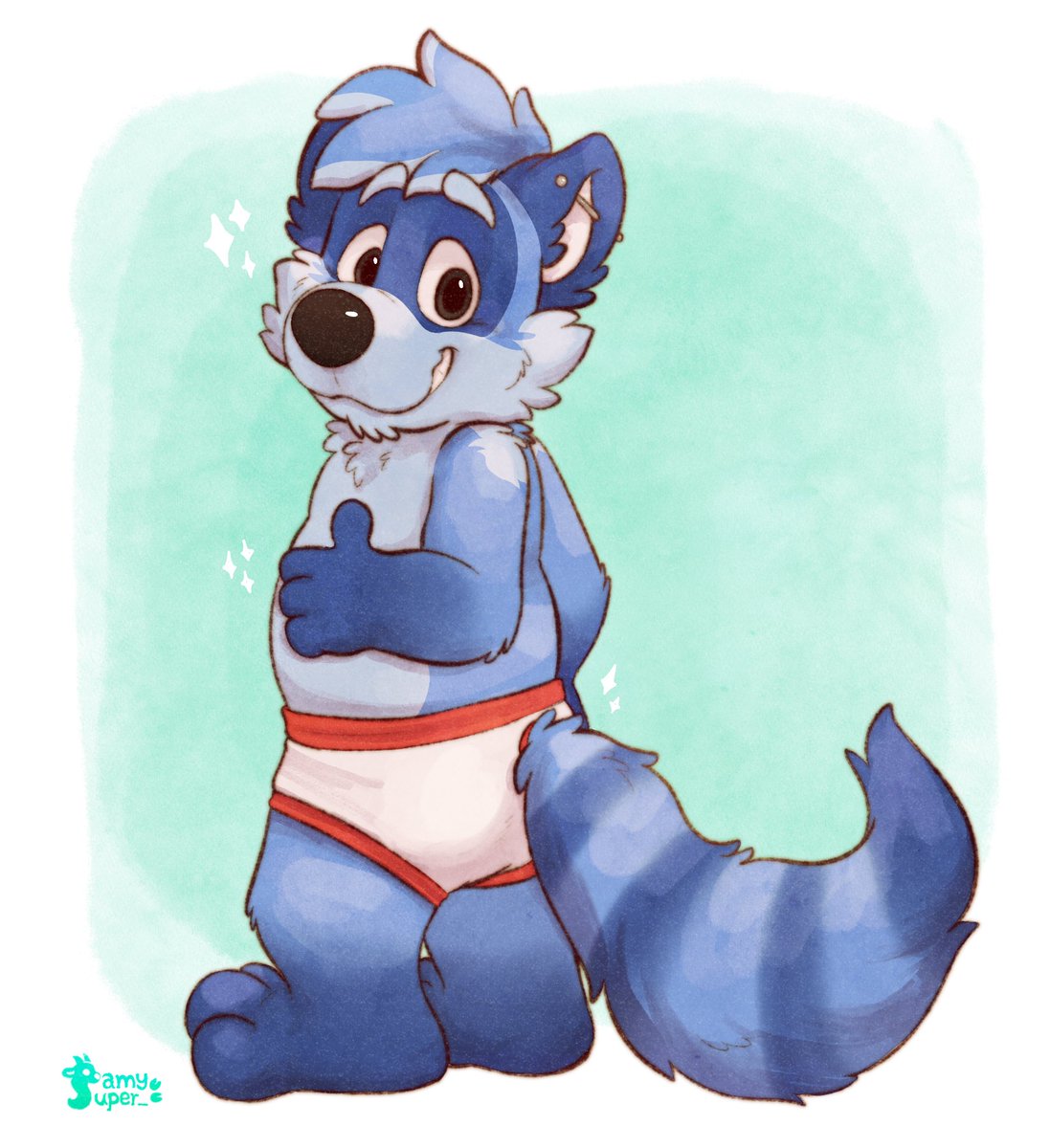 Mizqui showing off his cool undies! 🖼️ @samysuper_