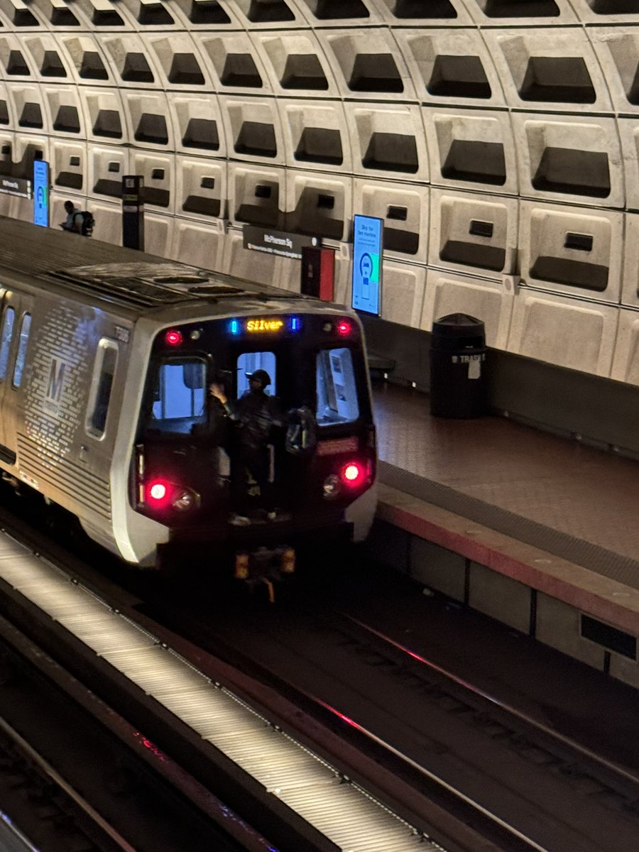 Just saw a man run down an escalator going up, not catch a train going in Largo direction than jump onto the tracks, go across and attach himself onto a train going in Ashburn direction and the train left the station with him hanging on to it @wmata What in spy movie is this?