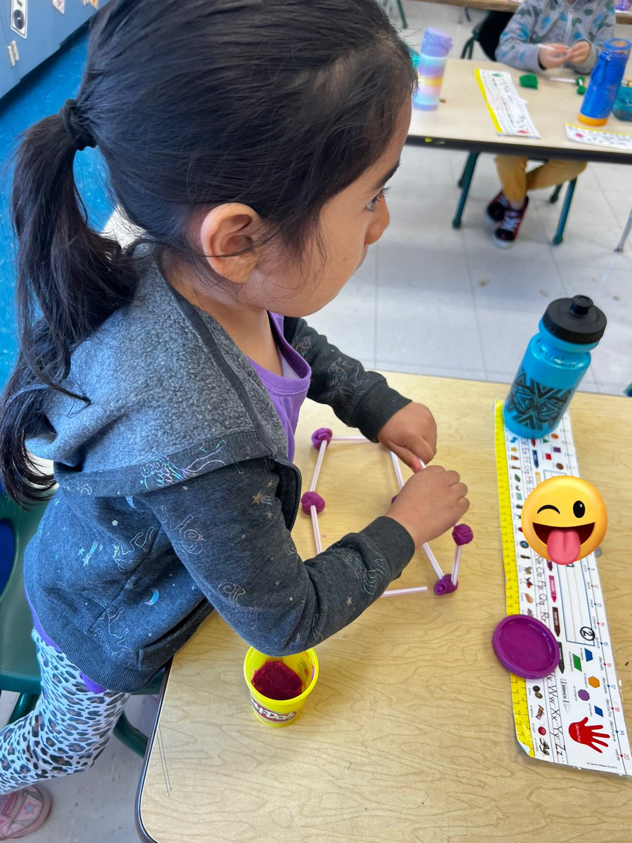Kinder diving into our #CivilEngineering unit, making the tallest towers they can using straws and play-doh! #STEM