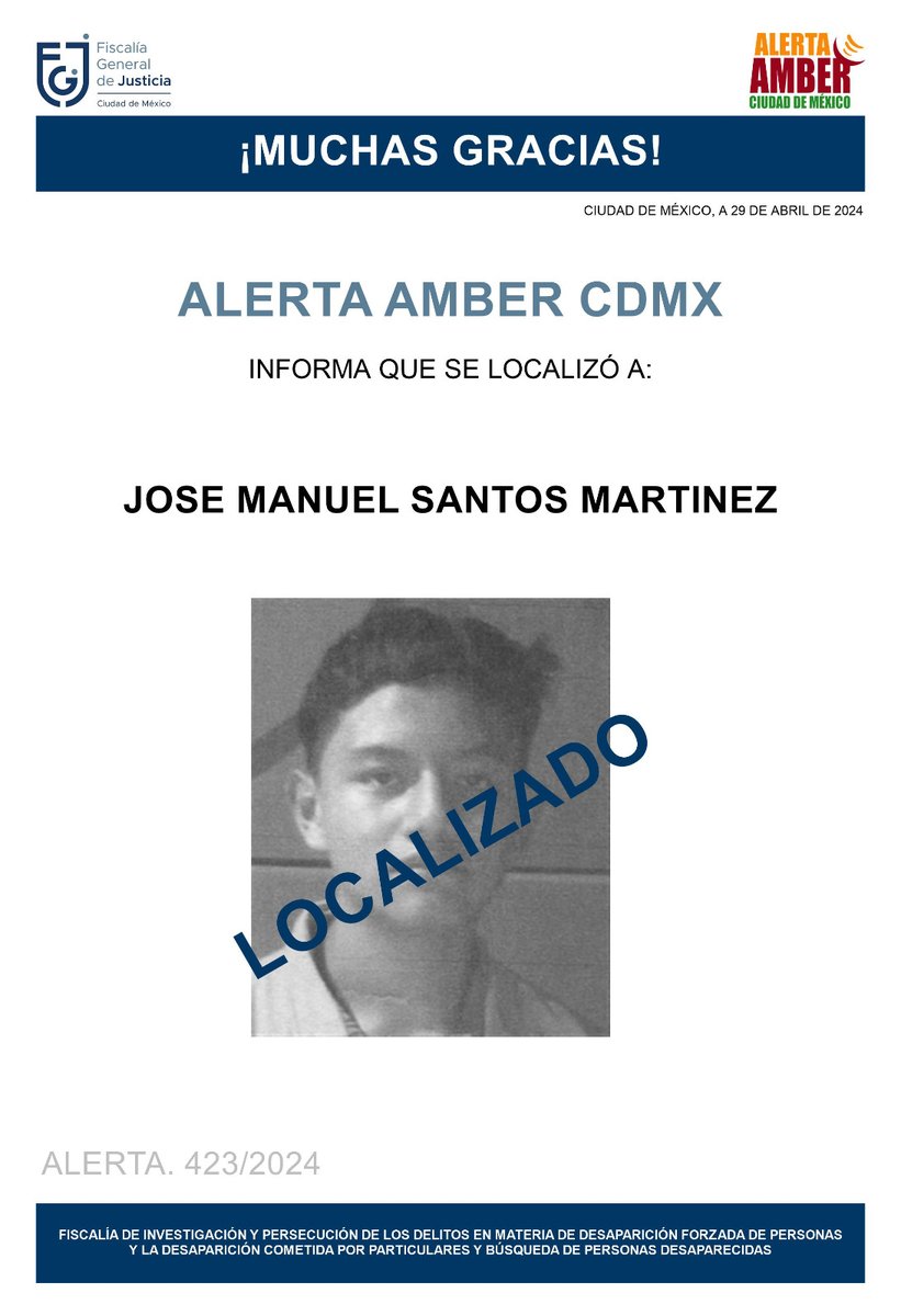 Ha sido localizado el menor José Manuel Santos Martínez, agradecemos a la ciudadanía, medios de comunicación e instituciones, se desactiva #AlertaAmber