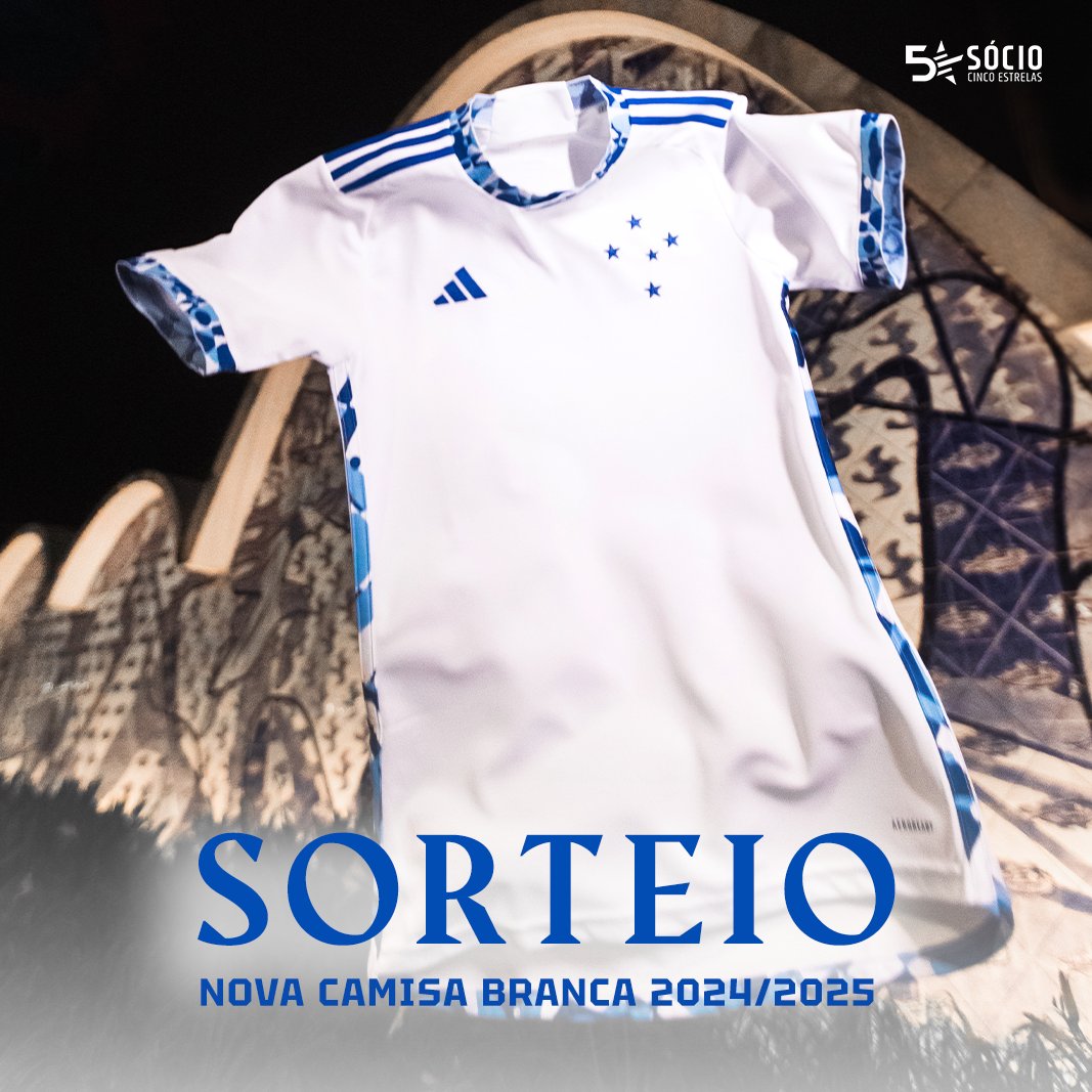 Está no ar o sorteio da camisa iluminada do Cruzeiro! 🤍 Resgate seus números da sorte e concorra ao novo manto branco, nos tamanhos G feminino e masculino. ➡️ socio5estrelas.com.br/experiencias Consulte todo o regulamento no site. Participe e boa sorte!