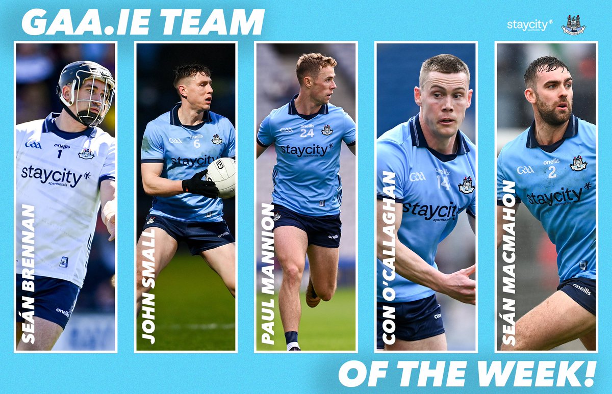 Well done to Seán Brennan, John Small, Paul Mannion, Con O'Callaghan & Seán MacMahon, who have all been named in the GAA's Team of the Week 👕

#UpTheDubs