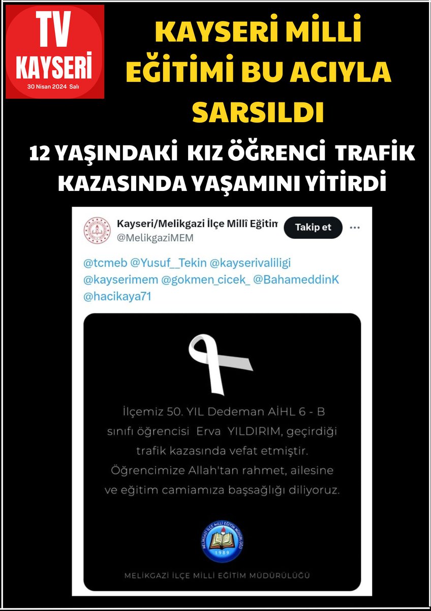 TV KAYSERİ GAZETESİ Yarının Gündemi........... @TC_icisleri @AliYerlikaya @jandarma @eczozgurozel @mansuryavas06 @ekrem_imamoglu @fatihuzum38 @kayserimem #SONDAKİKA #kayseri