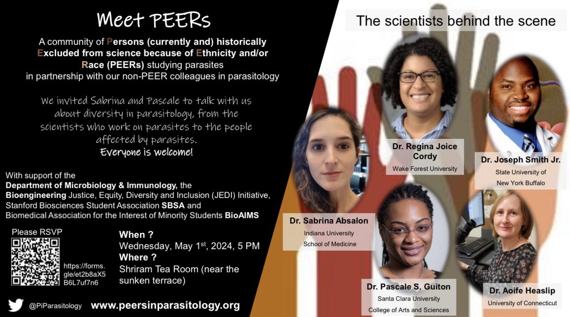 so excited that my home department is hosting @sabrina_absalon this week (5/1)! we’re also hosting a social to introduce @PiParasitology to the @StanfordBiosci community—share the word and RSVP if you can attend in-person!