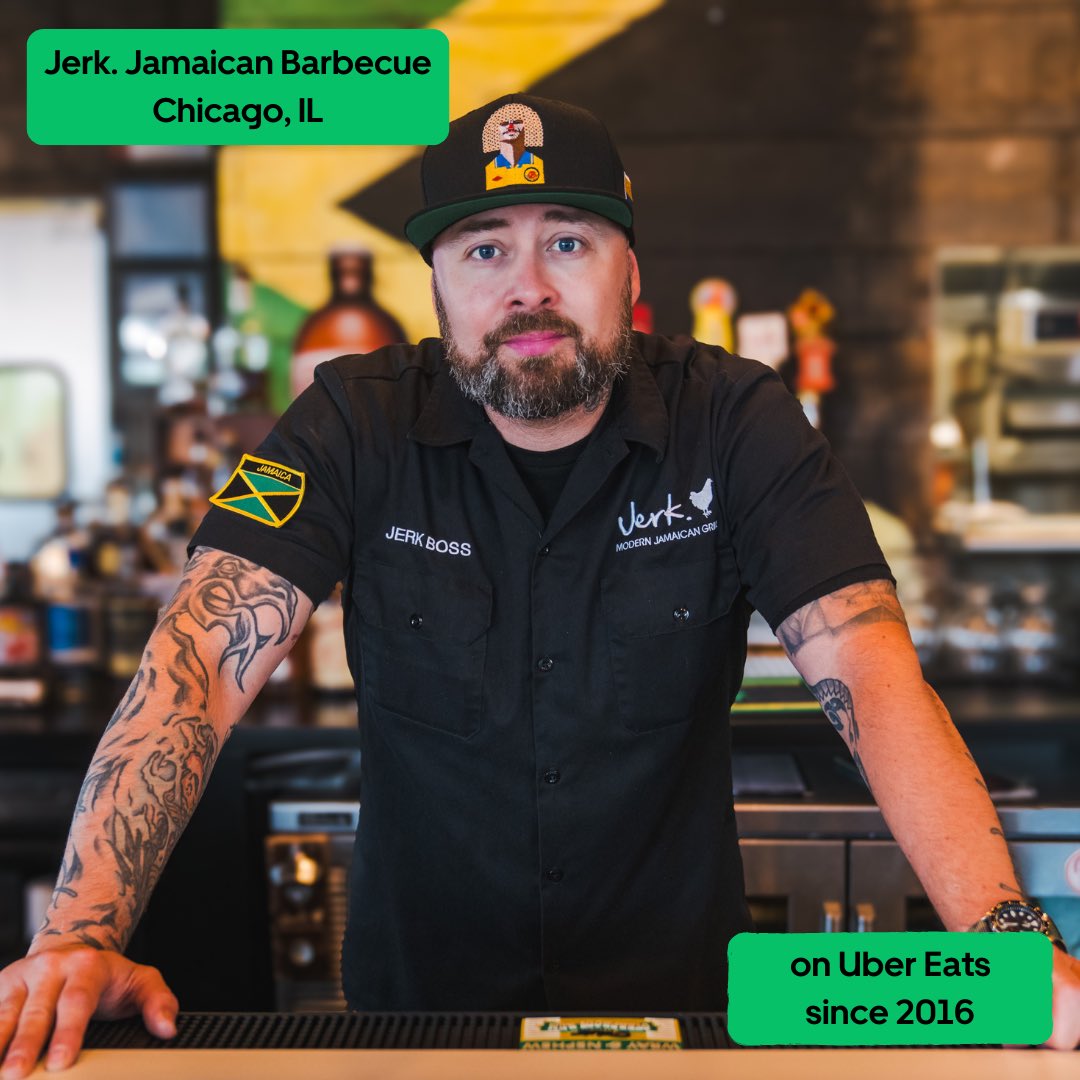 Celebrating 1 Million Merchants on Uber Eats. Jerk. Jamaican Barbecue: “From food truck to brick & mortar, Jerk. Jamaican Barbecue continues to be a beacon for spice and everything nice in Chicago. We have remained steadfast in prioritizing the needs of our staff and community…