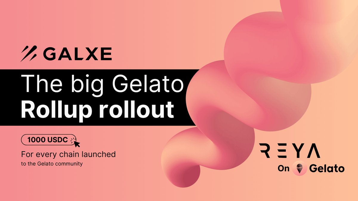 gelatonetwork's tweet image. Introducing : The Big Gelato Rollup Rollout Series 🚀

1,000 USDC to reward our community for every chain launch, on Gelato 🟠

A perfect way to celebrate @reya_xyz which just crossed $200m in liquidity in a matter of days!

1 week - 5 winners. Link in the first comment below ↓