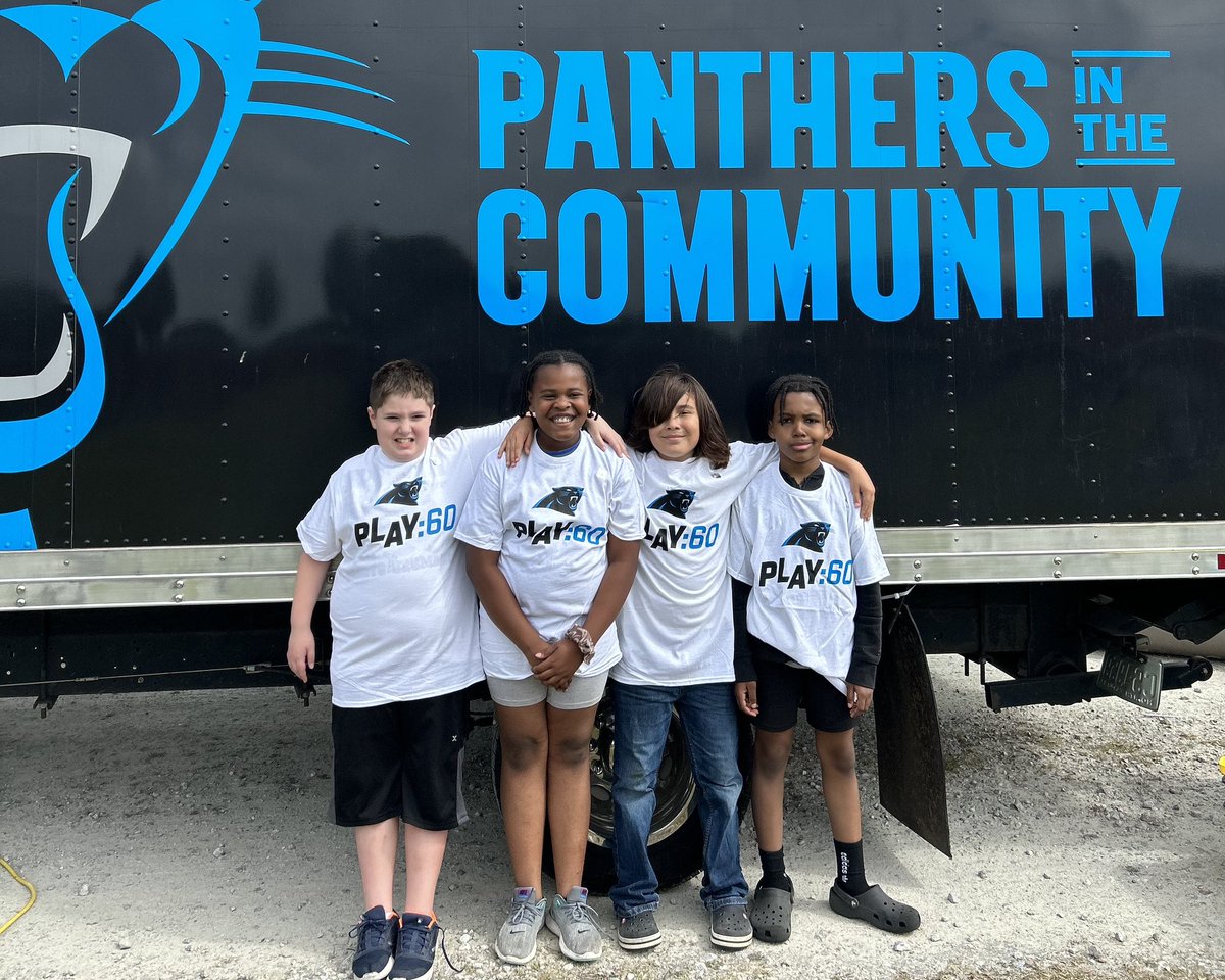 PanthersCR's tweet photo. Another #PanthersPlay60 Camp in the books! Last Friday, we traveled to Bells Elementary School in Ruffin, SC. Big thanks to the parents and school staff who came out to volunteer and run our stations! #KeepPounding 

@Panthers | @nflplay60 https://t.co/6vZxvIxb2A