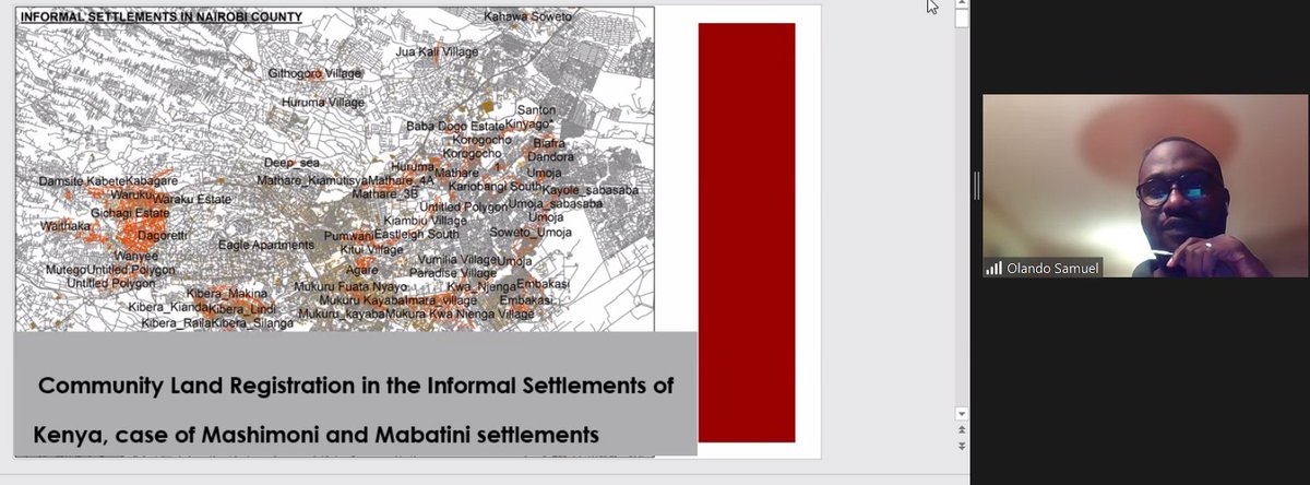🗣️Sam Olando, @pamoja_trust executive Director, shares  Mashimoni & Mabatini Settlement case of land occupation, pursuing land tenure regularization through Community Land Act Implementation 

🔵Advancing the #RightToTheCity in #Africa, with #Commoning as a Tool