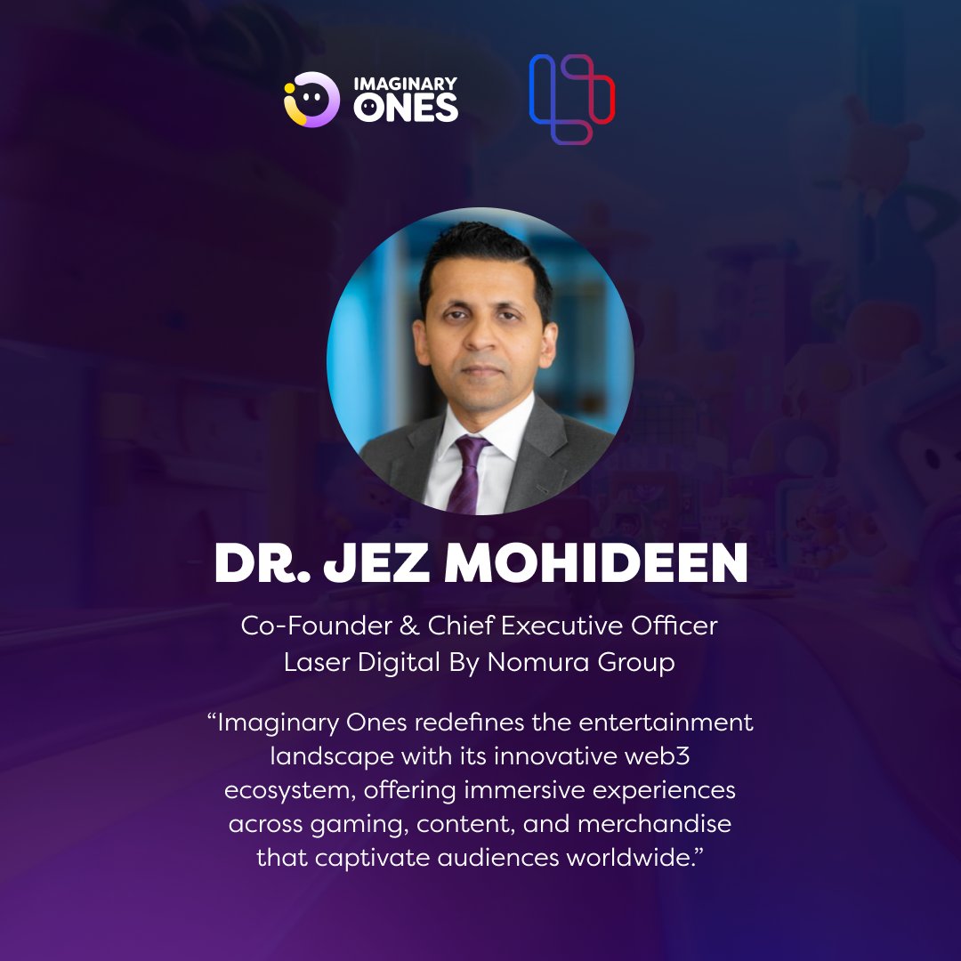 Imaginary Ones is honoured to zap into the web3 scene with Jez Mohideen to becoming the biggest Web3 Entertainment Company that produces top of the line gaming, content and merchandises! Bubble on! ⚡️🫧