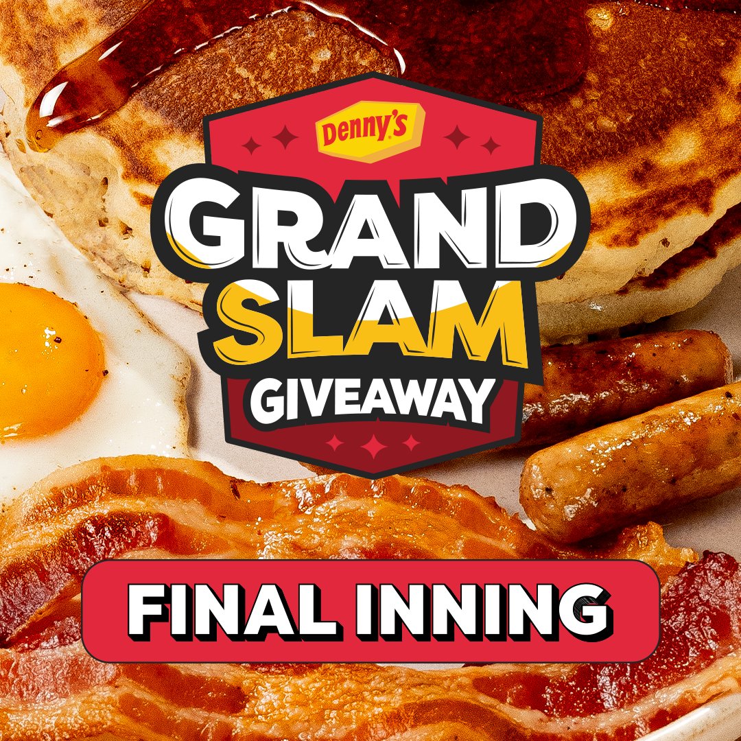 🚨Last chance 🚨 to knock this giveaway out of the park ⚾ Get a free Original Grand Slam every week this baseball season. Join Denny’s Rewards and enter at: bit.ly/4ajaUZw