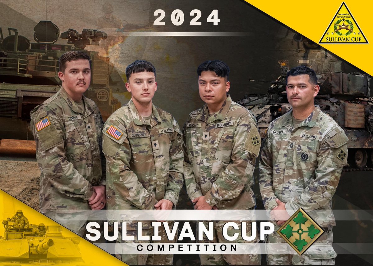 This week kicks off the Sullivan Cup at Ft. Moore, GA where 1-66 AR looks to defend the title of best Armor Crew in the US Army! Let's cheer on SFC Olvera, SPC Morales, SPC Gutierrez, and SPC Cooper as they represent the 4th Infantry Division! #LethalTeams #SullivanCup