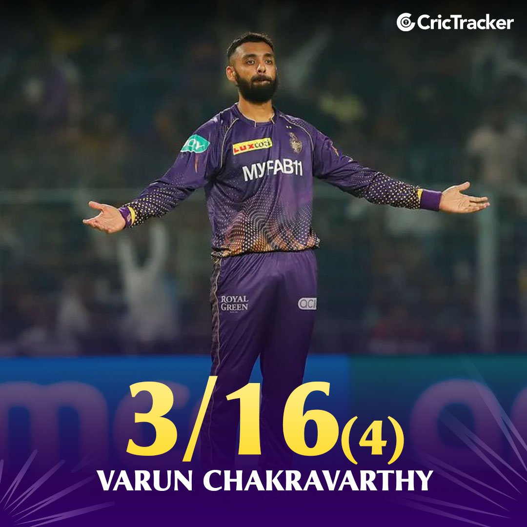 Varun Chakravarthy delivered an exceptional spell, securing three crucial wickets.

#IPL2024 #KKRvDC #VarunChakravarthy