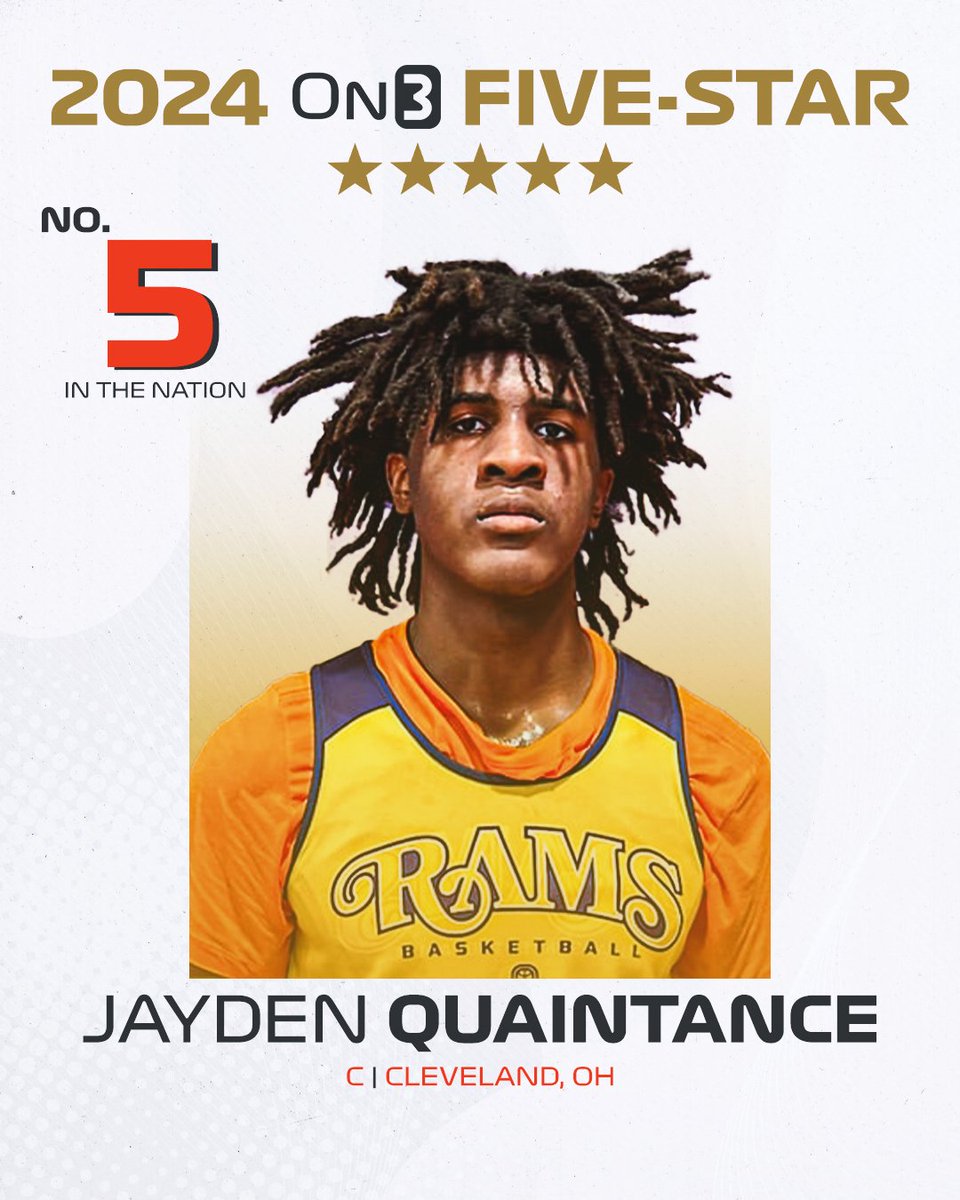 🚨NEW🚨 Center Jayden Quaintance ranks No. 5 & five-stars in the final 2024 On3 150. on3.com/news/counting-…