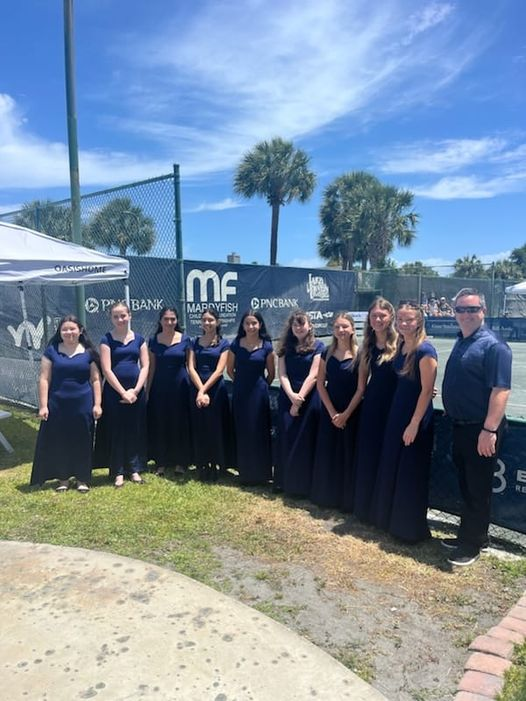 Bella Voce, Storm Grove's all women's choir, sang the national anthem at the Mardy Fish Finals annual tennis tournament. Thank you, Mardy Fish Children's Foundation, for supporting the arts! @IRCSchools @SDIRC_SUP