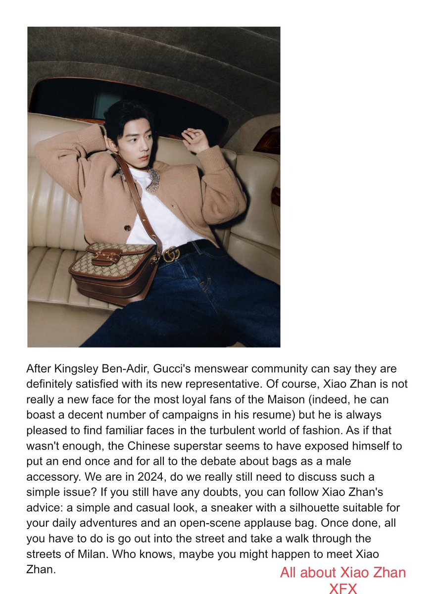 GQ Italia article talks about Gucci's new campaign is a tour of Milan in the company of Chinese superstar Xiao Zhan. gqitalia.it/article/gucci-… Here’s the English translation. #XiaoZhan #XiaoZhanxGucci #GucciHorsebit1955