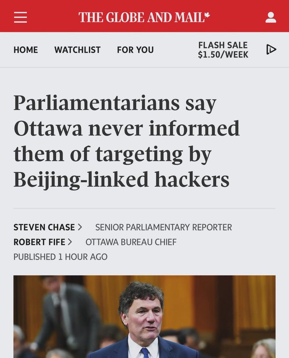 I was one of the 18 Canadian MPs targeted by the PRC’s cyber unit, APT31. Canadian government officials were aware of this, and yet they did not communicate the information to me or any other affected MPs.