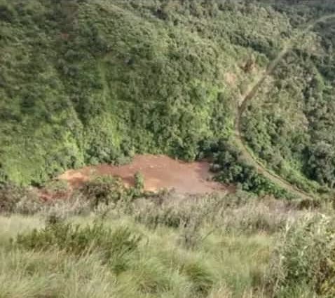 This is the inadvertent water catchment from above, you can see the railway line. A couple days prior to last night’s flood of Old Kijabe. It’s difficult to understand the size and scale from this image, but this is a huge volume and weight of water about to be unleashed.