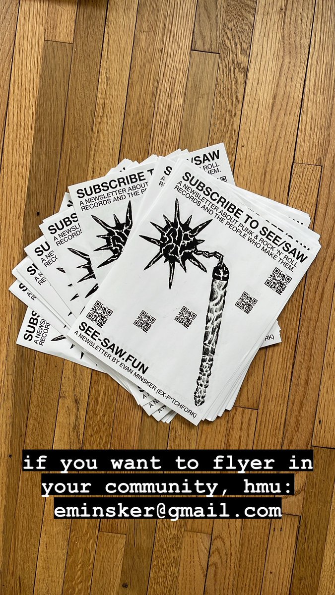 see/saw is a reader-supported endeavor, if you wanna spread the word in your community with one of these sick @tylrnckll flyers please hit me up