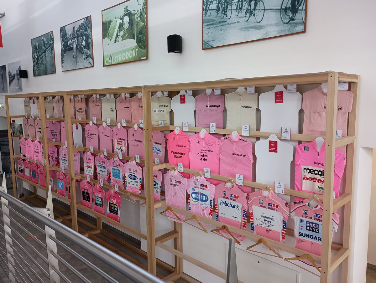 Following my time at the @TourDeRomandie I came down to Lugano and today visited the cyclists' chapel - the @MadonnadelGhisallo.  There is also a nice cycling museum that is worth a visit.  Lots of 'Pink Jerseys' on display!