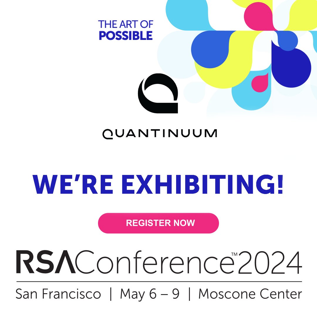 We're exhibiting at @RSAConference 2024. Meet with our team at Booth #5280 to learn more about our Quantum Origin QRNG, the world’s only source of provable quantum randomness. Learn more about our activities at #RSAC in this blogpost: quantinuum.com/news/learn-why…