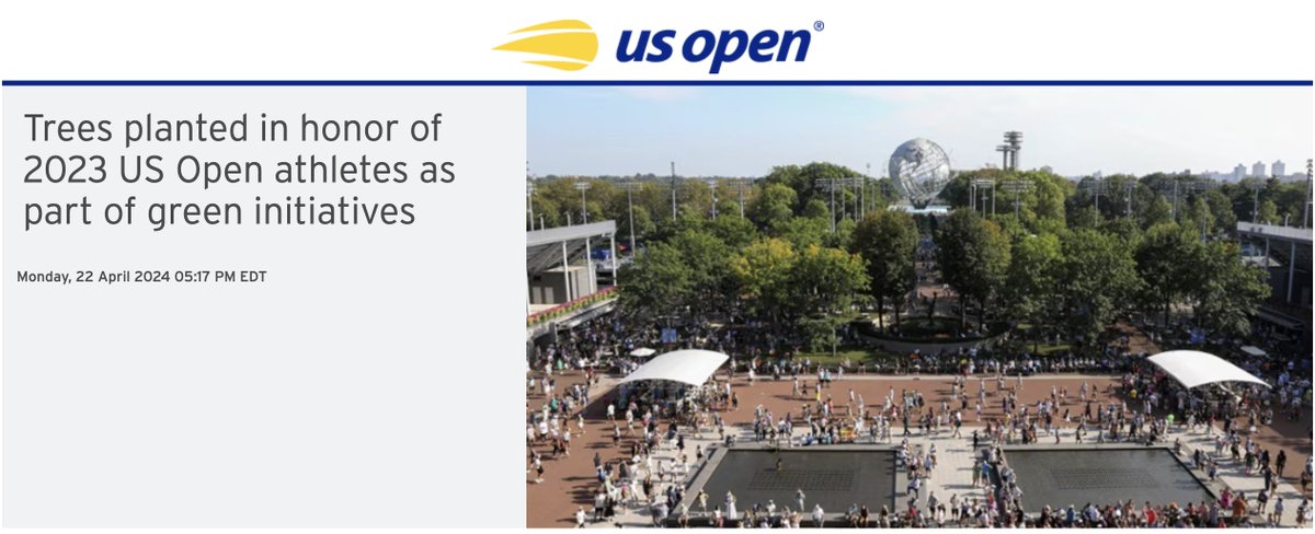 🎾 The @usopen celebrates athletes by planting trees. The tournament has planted 1800+ trees in Plumas National Forest to aid post-wildfire restoration ➡️ usopen.org/amp/en_US/news… #sportpositive #greensports #sportsforclimateaction #sports4nature