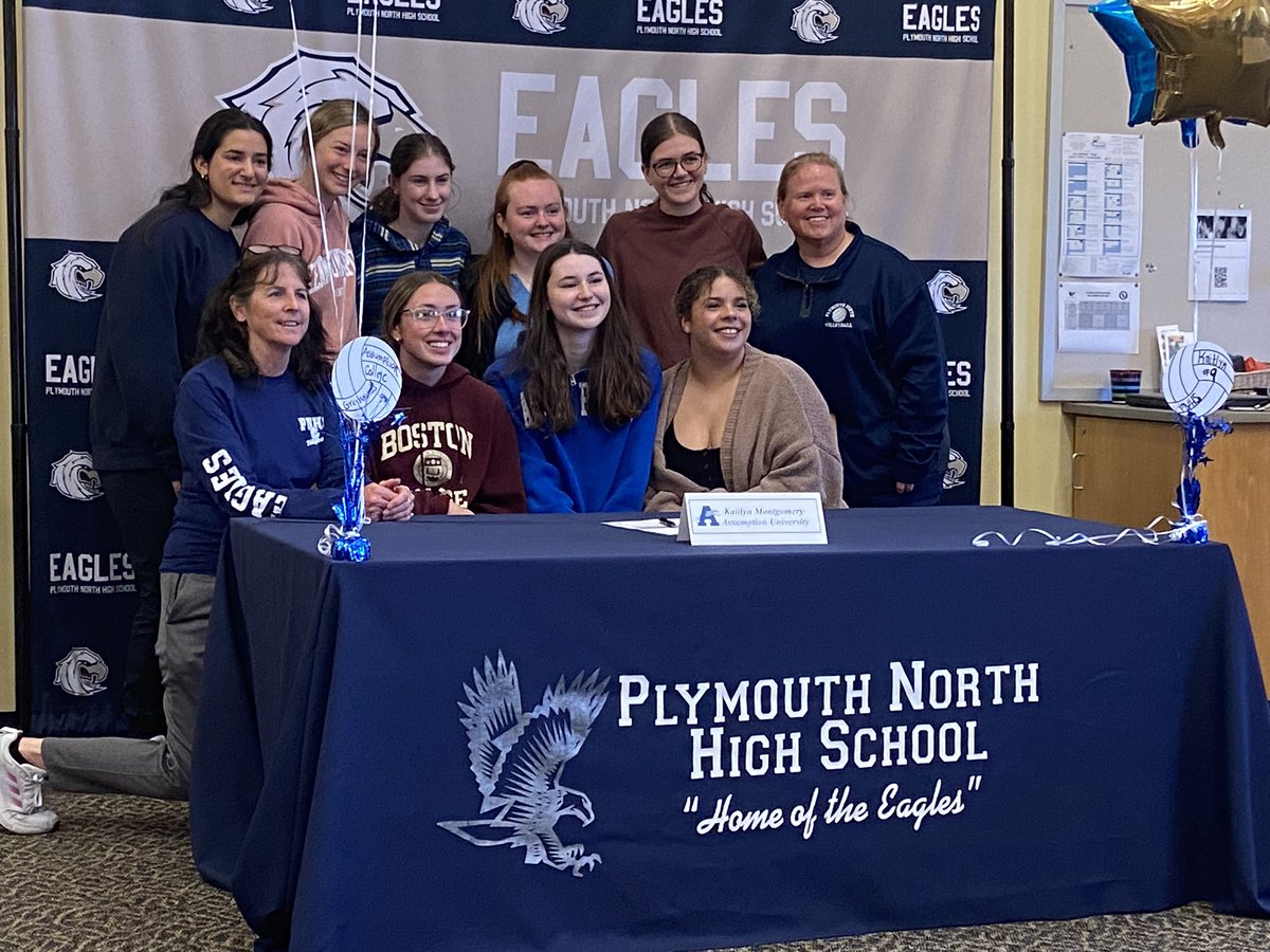 Congratulations to Plymouth North senior Kaitlyn Montgomery. She signed her letter of intent today to play volleyball at Assumption College.