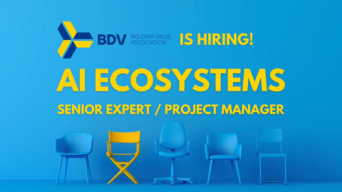 🔊 BDVA is looking for an AI Ecosystems Senior Expert / Project Manager❗ 🔍 Find out more and be part of BDVA's data-driven journey 👉bdva.eu/news/bdva-is-h… 📨 Send your CV & cover letter by 17 May 2024 to jobs@core.bdva.eu with the reference #IndustrialAIExpert2024❗