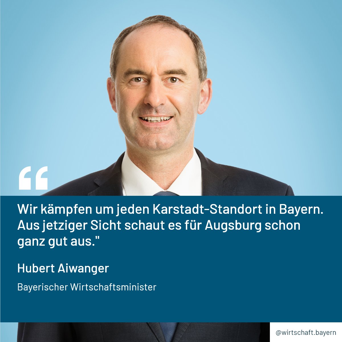 Wirtschaftsminister @HubertAiwanger setzt sich für die Rettung von Galeria-Filialen in Bayern ein. Er führt Gespräche mit Vermietern und Galeria-Verantwortlichen.